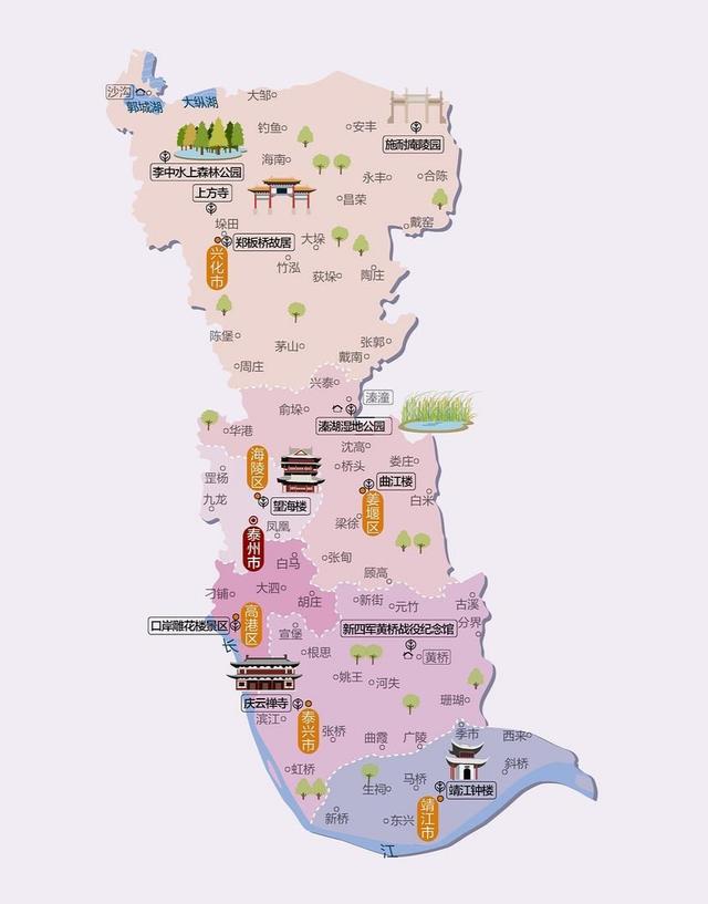 泰兴市各乡镇地图图片