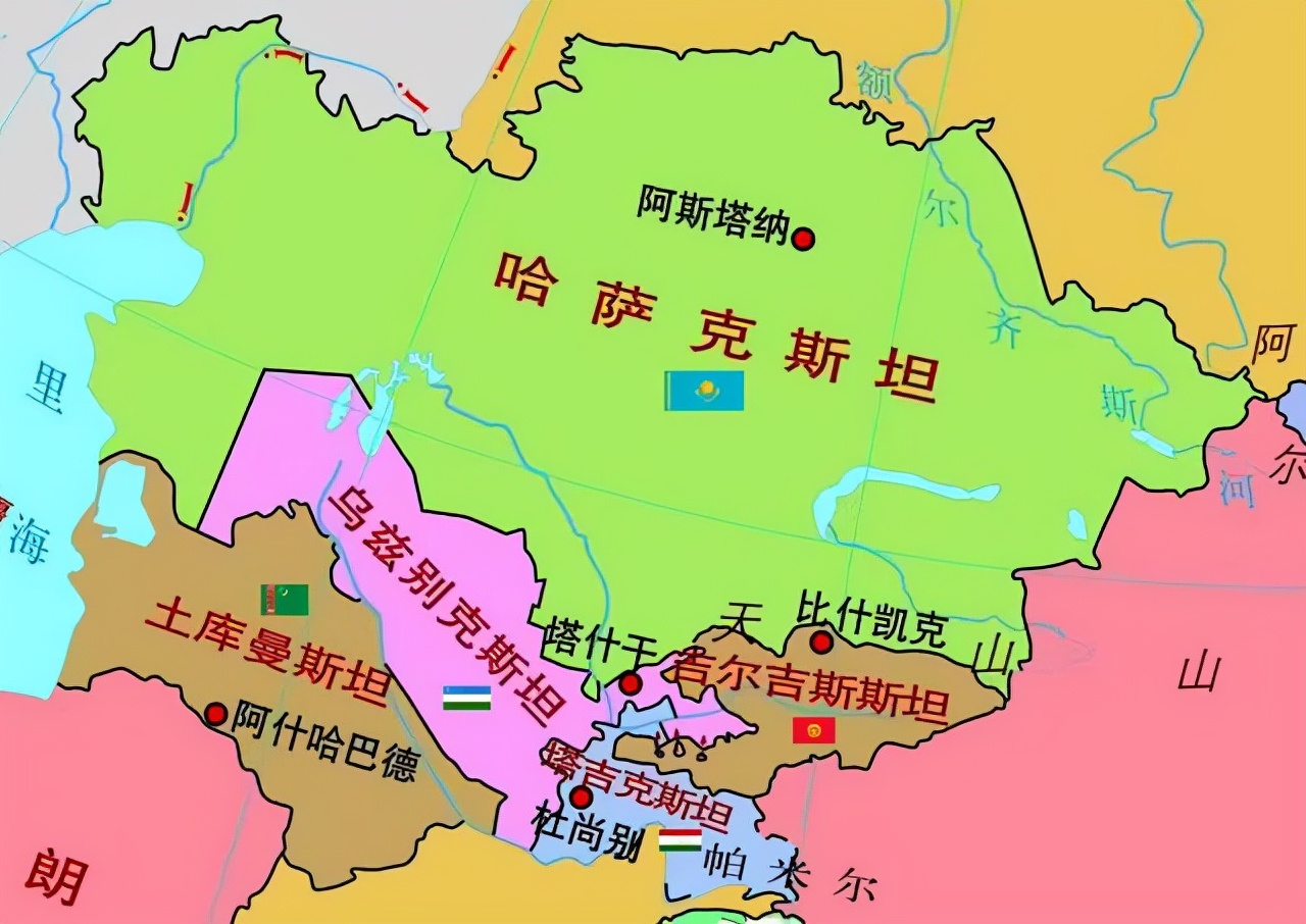 哈萨克斯坦地图与中国图片