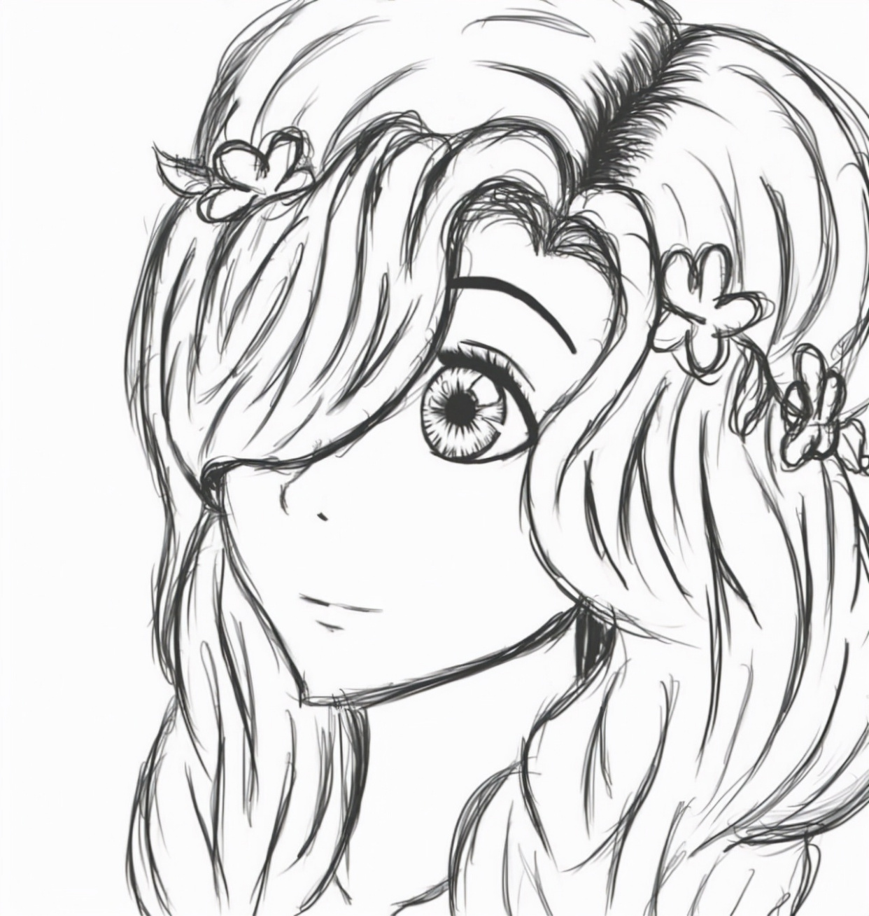 初学者用铅笔画的女孩(30张)