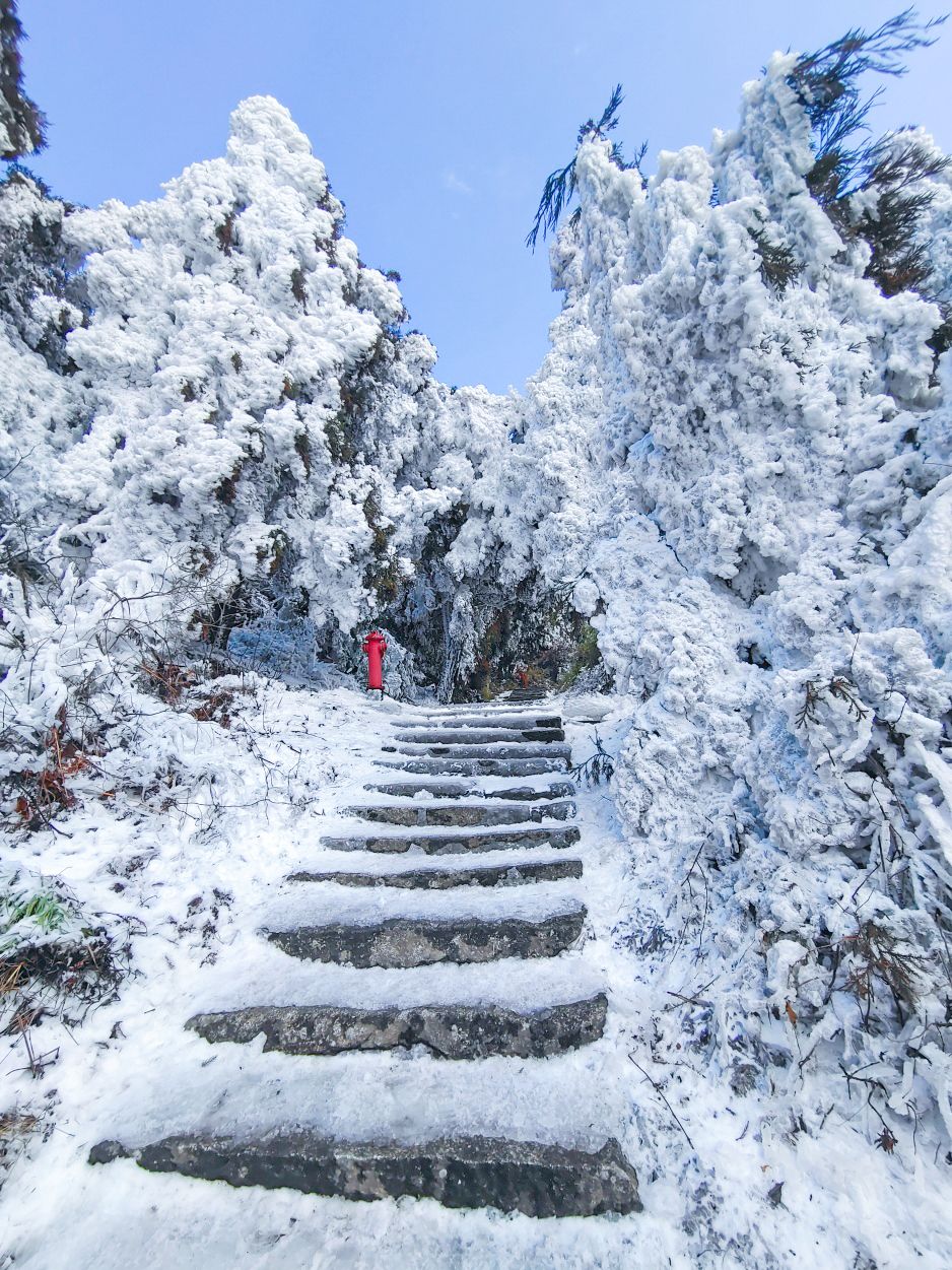 衡山的雪景图片