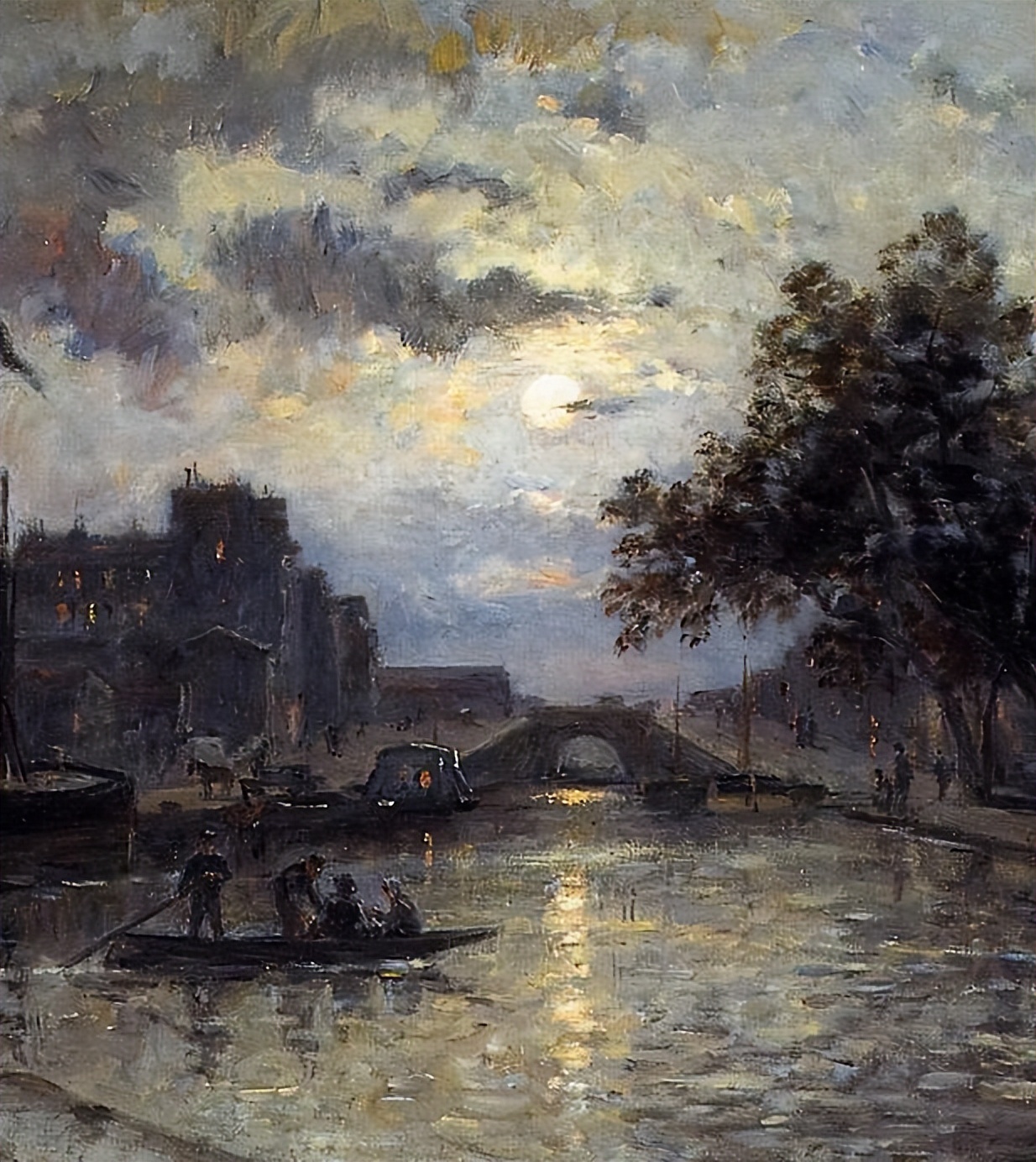 塞纳河迷人的风景油画,太美了︱法国画家维克多·爱德华绘画作品