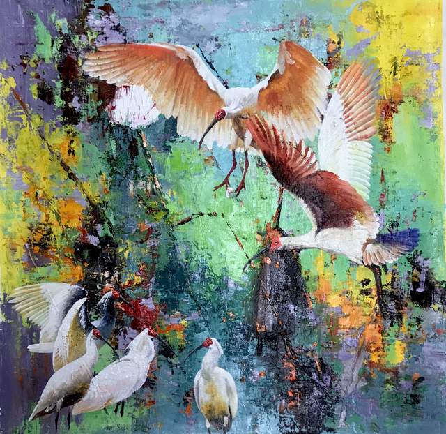 「对话·秦岭」俄裔油画家晏子:朱鹮故事描绘生态之变