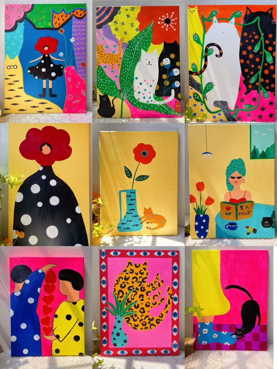 多巴胺色彩装饰画合集|给小家带来一份温暖 整理了一下最近画作 谢谢