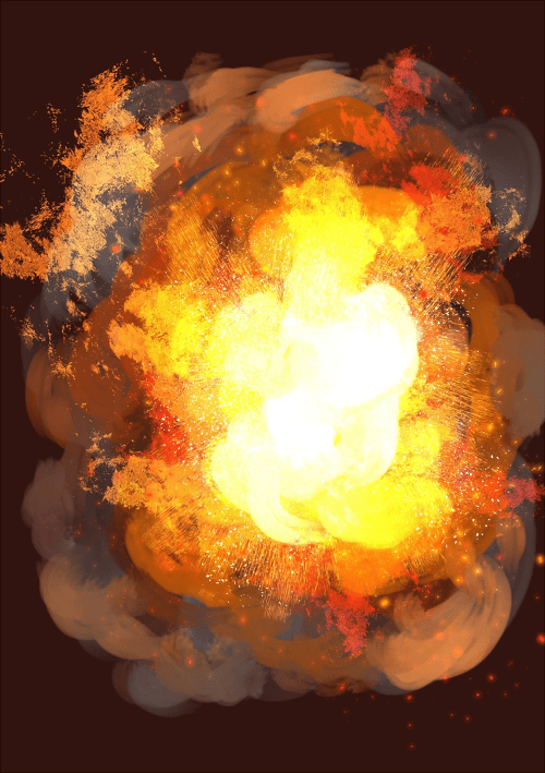 漫画爆炸效果怎么画?火焰爆炸效果的画法教程!