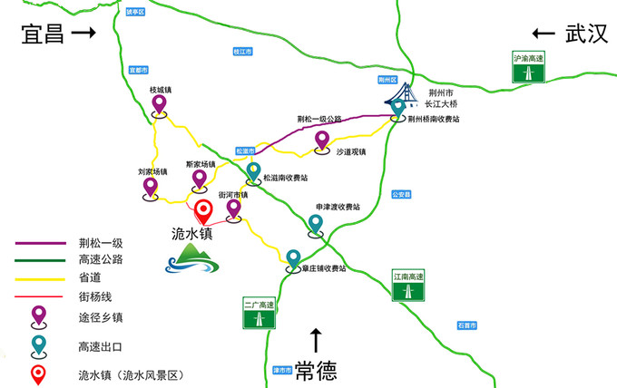 荆州公路自驾线路图图片