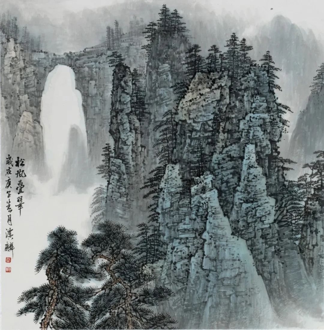 女画家莫淇麟国画山水画作品欣赏