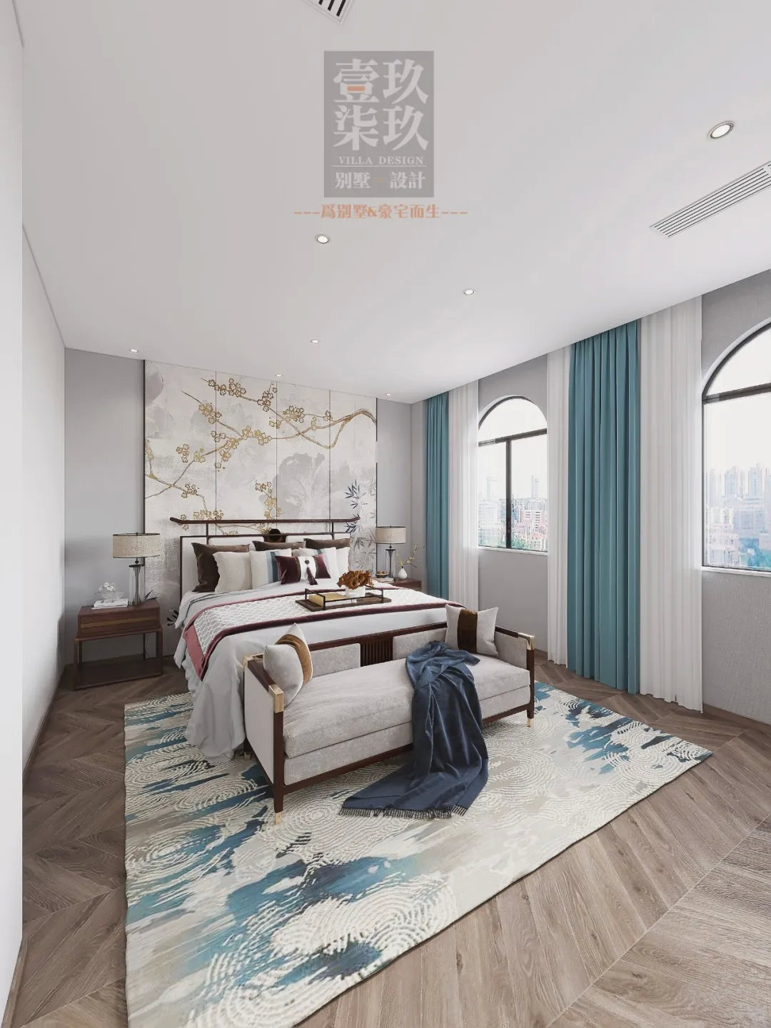 「乐蜂装饰」408㎡新中式风格设计作品——《素染韶华》