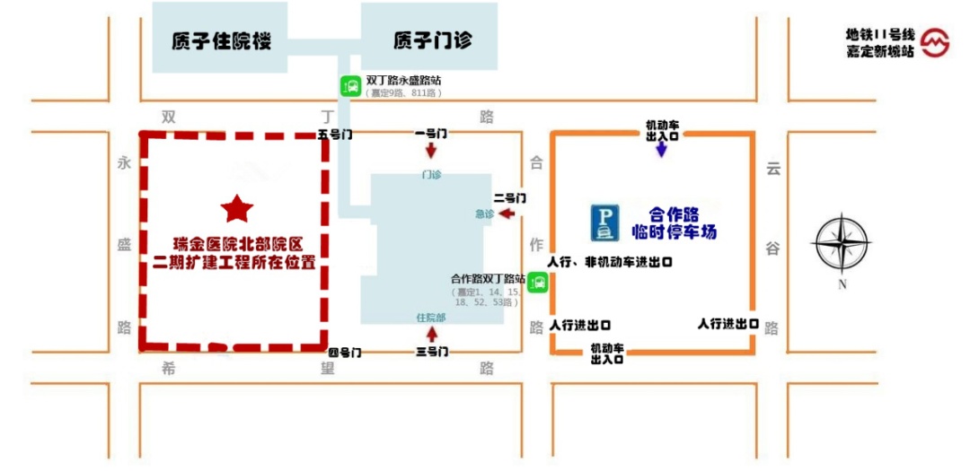 關於瑞金醫院北部院區二期擴建工程項目施工期間停車安排的通知