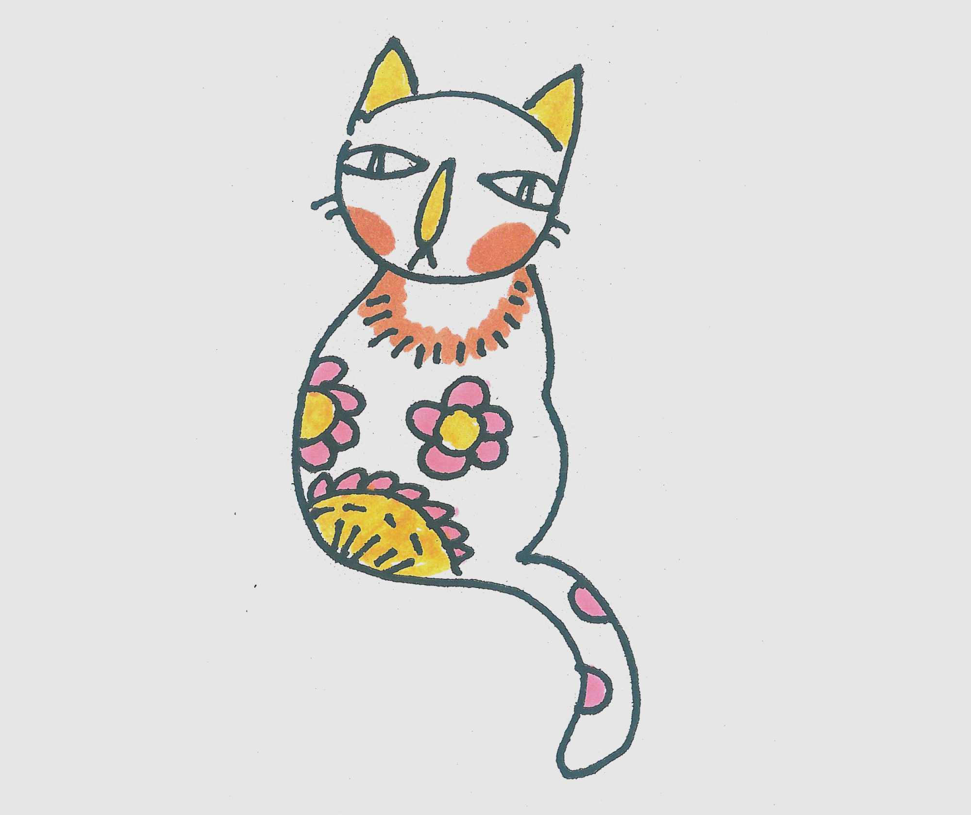 儿童画可爱小猫的画法