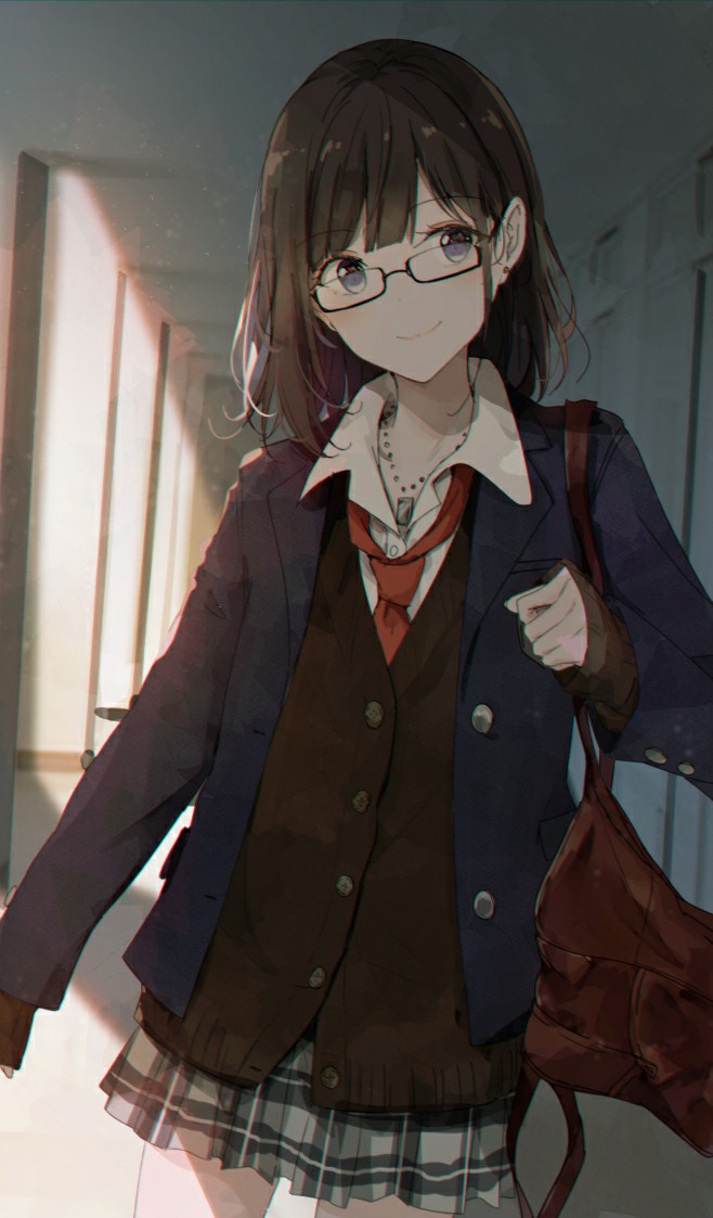 p站美图推荐——下半框眼镜特辑