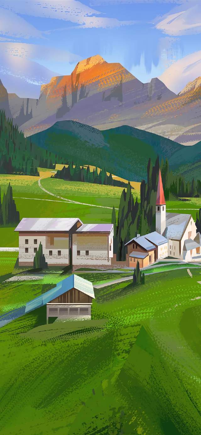 唯美清新风景插画,向往中的美好生活