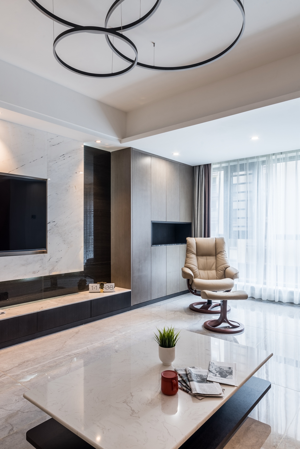 北辰三角洲180平米现代简约风格平层装修效果图