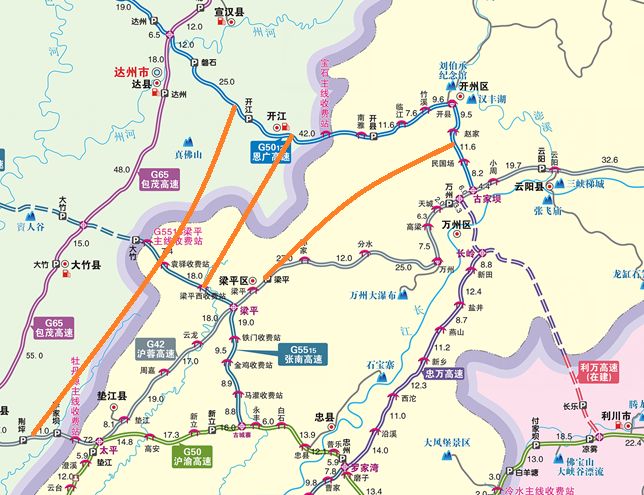 梁平高速公路规划图图片