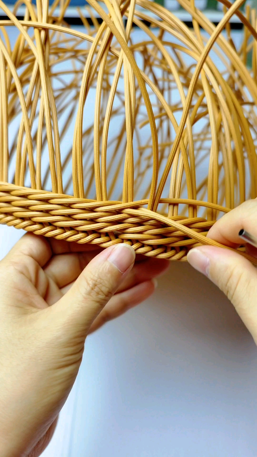 手工藤编提篮教程