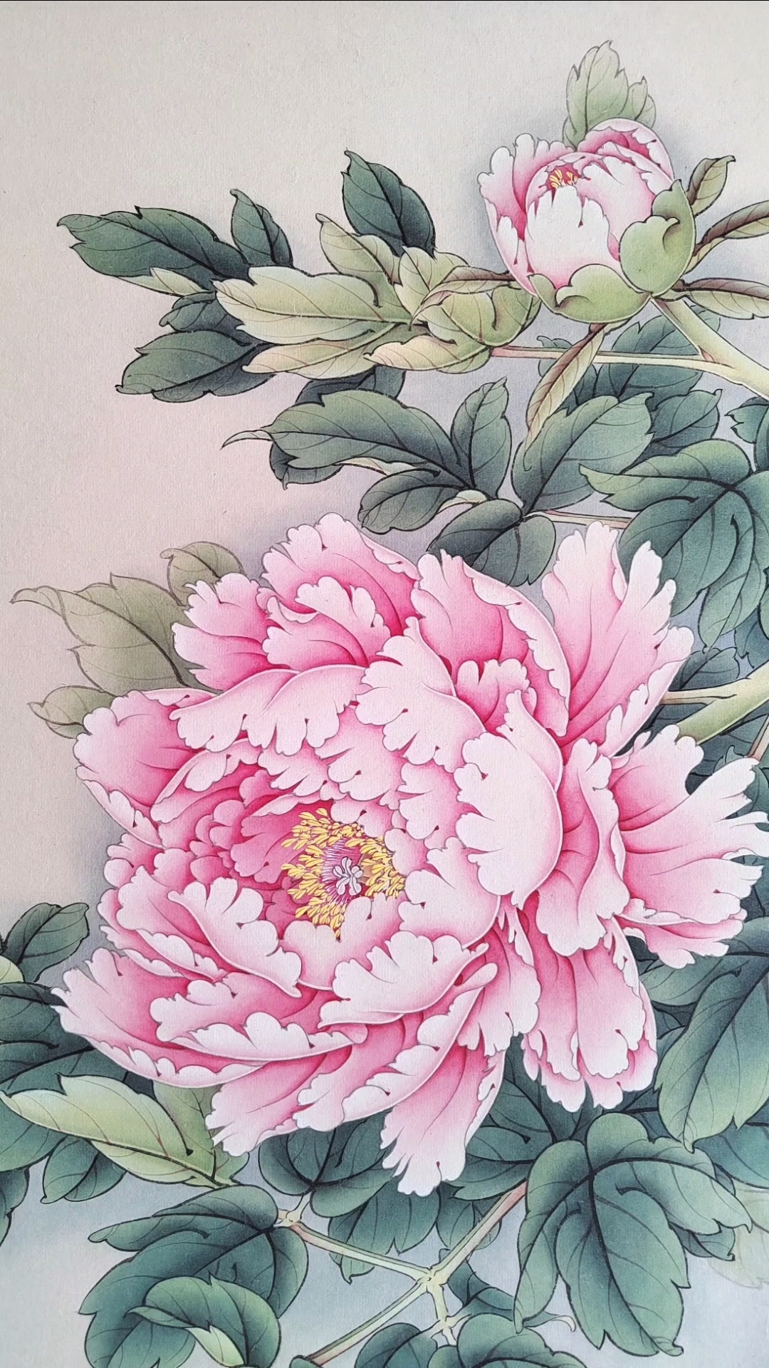 工笔牡丹 《洛阳春》 四尺开三 纸本