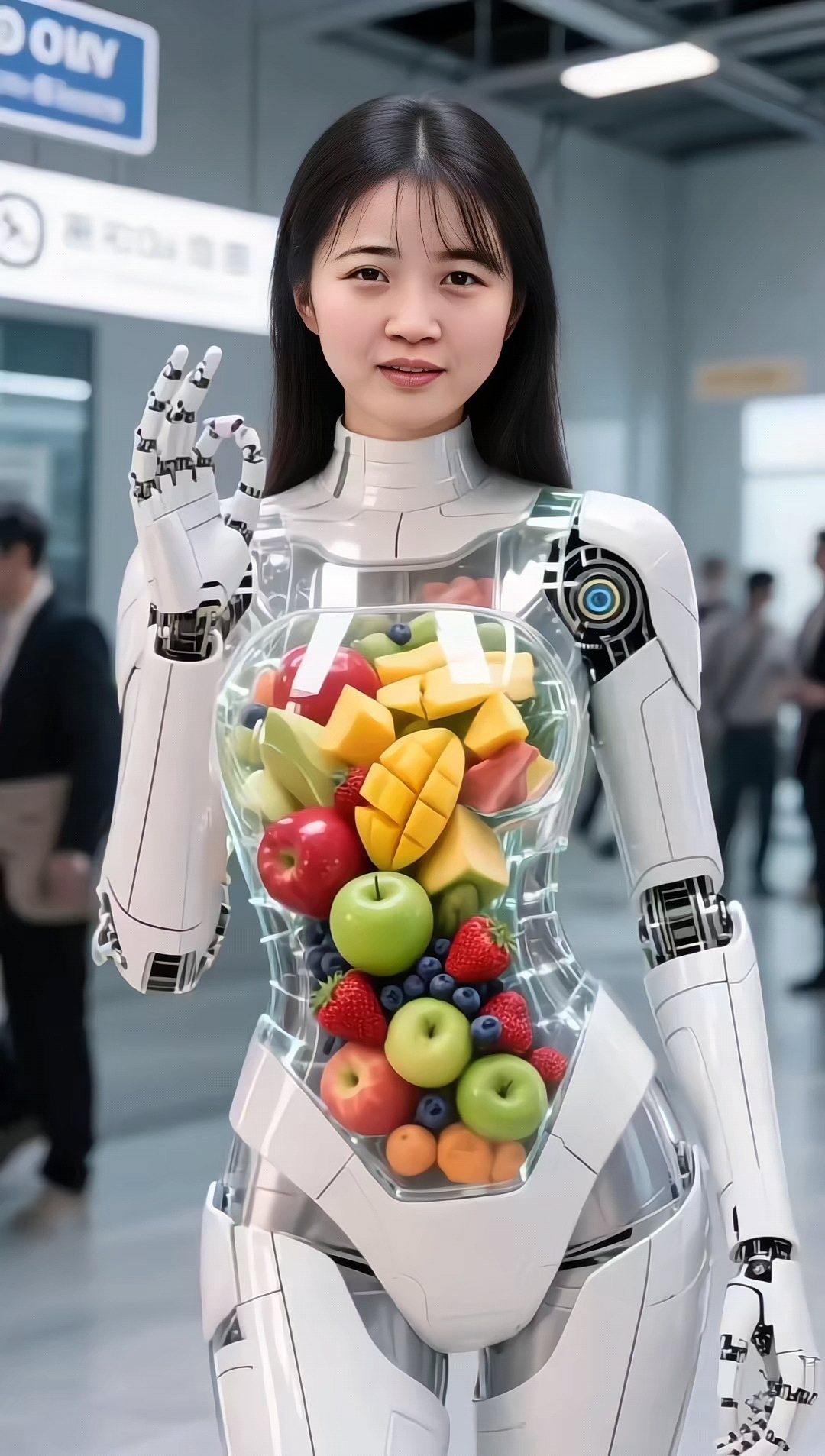 榨果汁的美女机器人