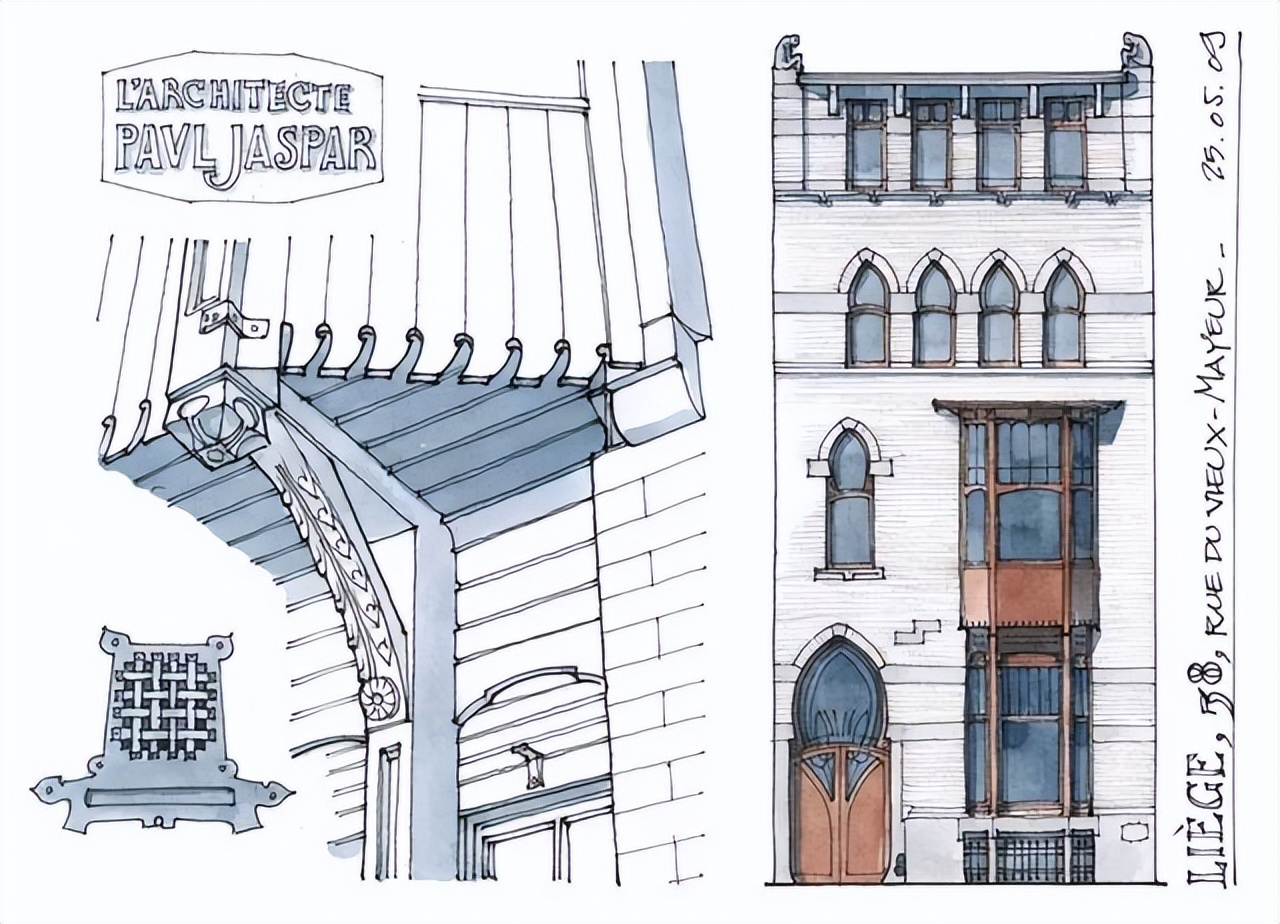 素描建筑线稿素材,展示线条之美︱艺术名画