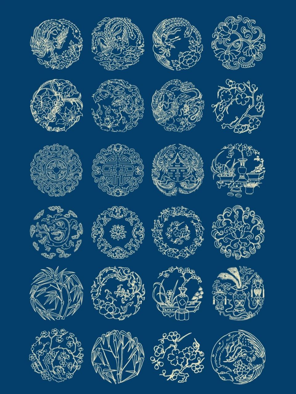 中国风古典花纹logo设计素材分享.古典的花纹让人眼前一亮,心情愉悦.