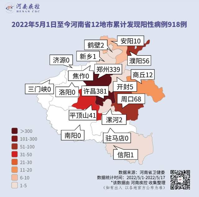 截至2022年5月17日24时河南省新型冠状病毒肺炎疫情最新情况