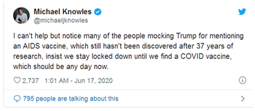 推荐特朗普称赞科学家研发出“艾滋病疫苗”，舆论惊了：哪儿呢？