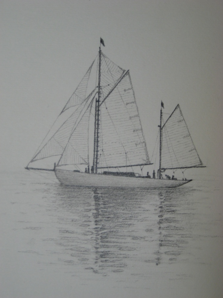 素描帆船图片简单图片