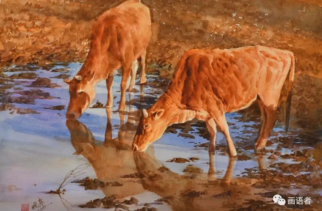 胡晓幸先生水彩作品——犇