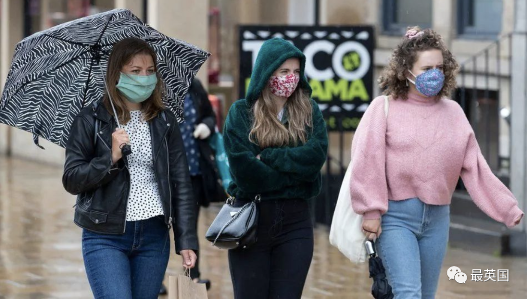 成年人口新冠抗体比例在英国其他地区的情况分别是:苏格兰99%,威尔士