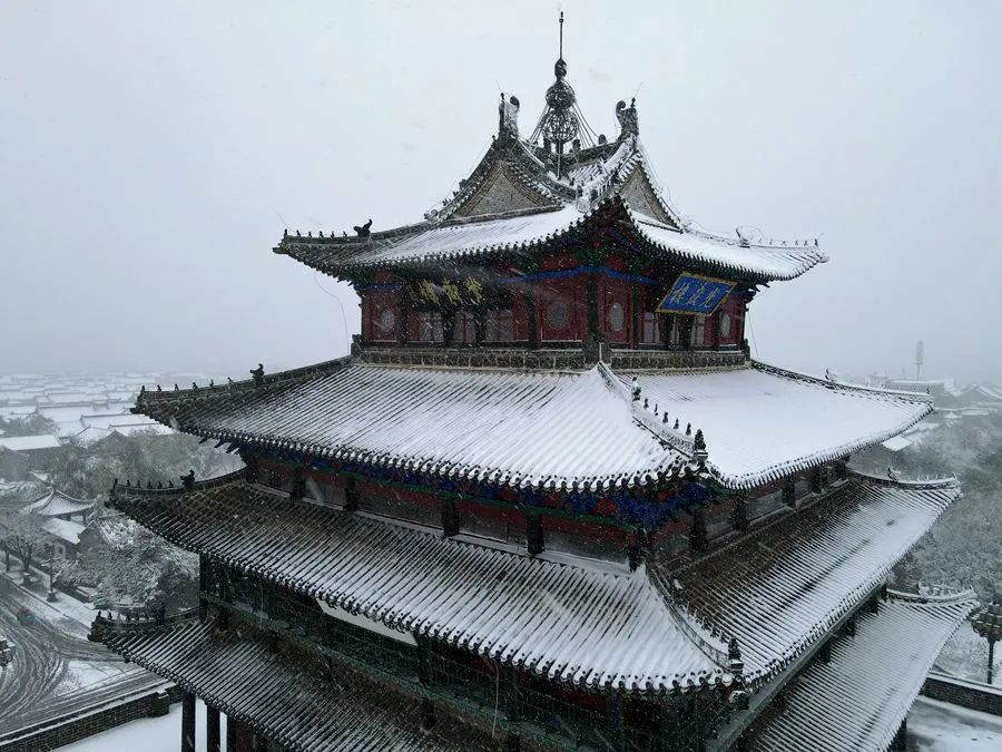 聊城古城雪景图片