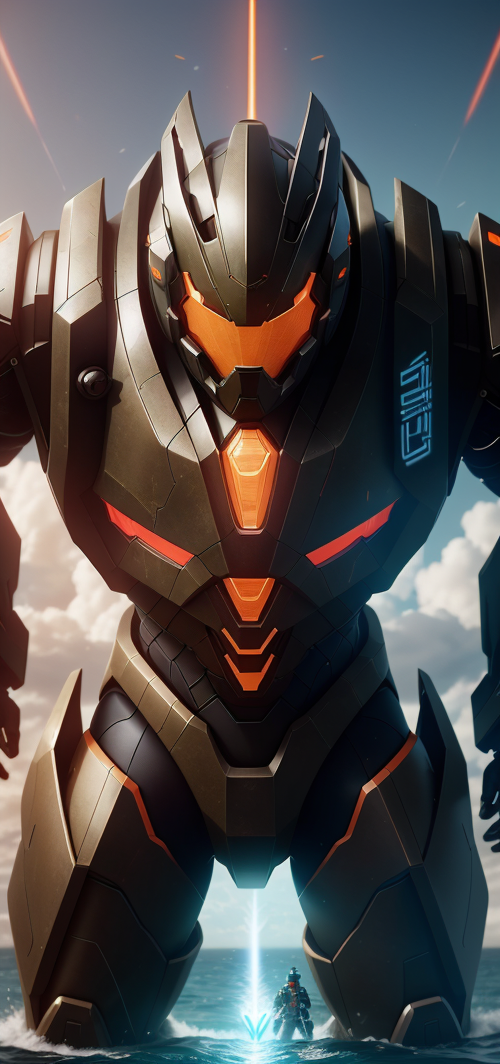 ai绘画壁纸:聚焦环太平洋的机甲战争,大铁巨兽,超清画质