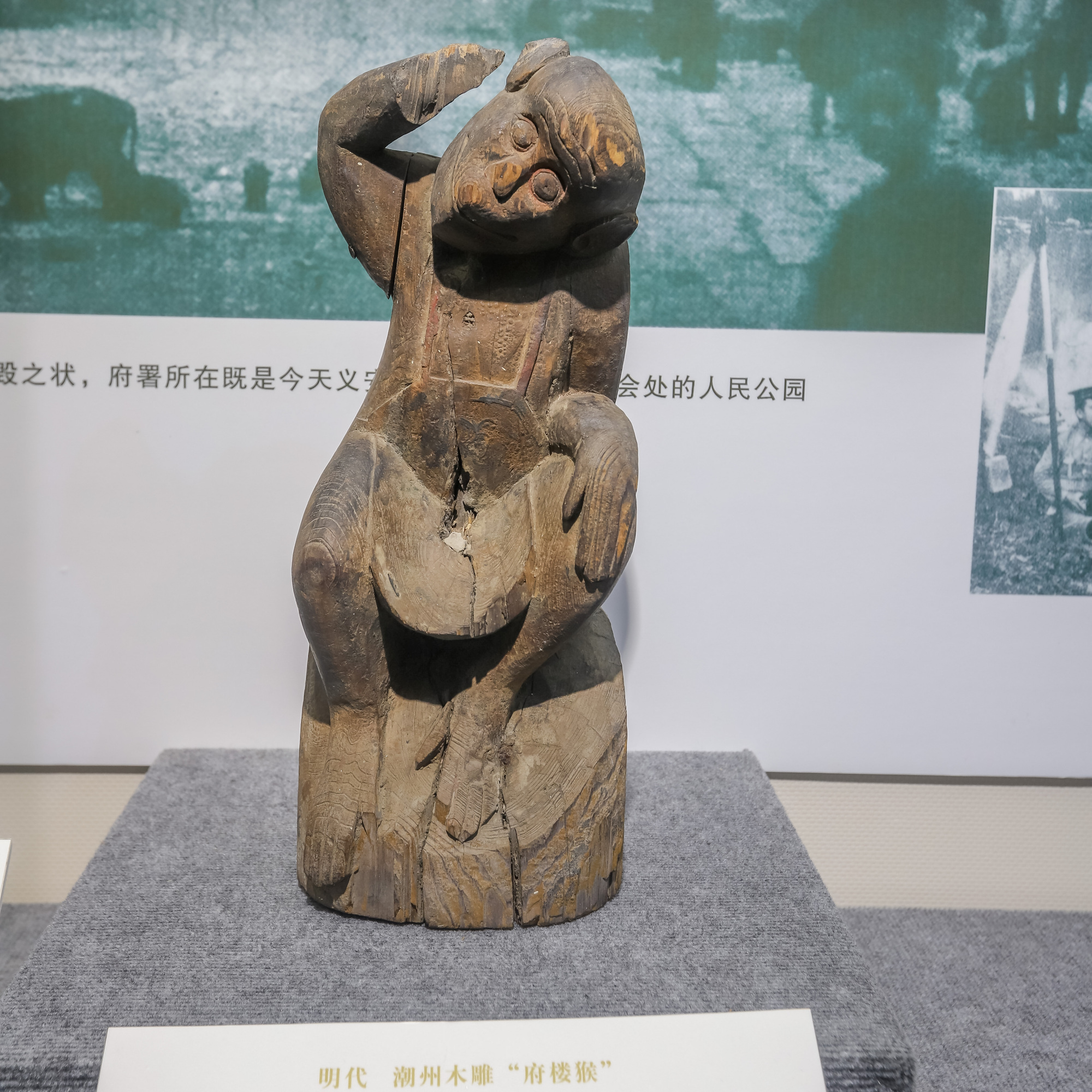 潮州博物馆的镇馆之宝,府楼猴木雕,潮汕独特的文化景观