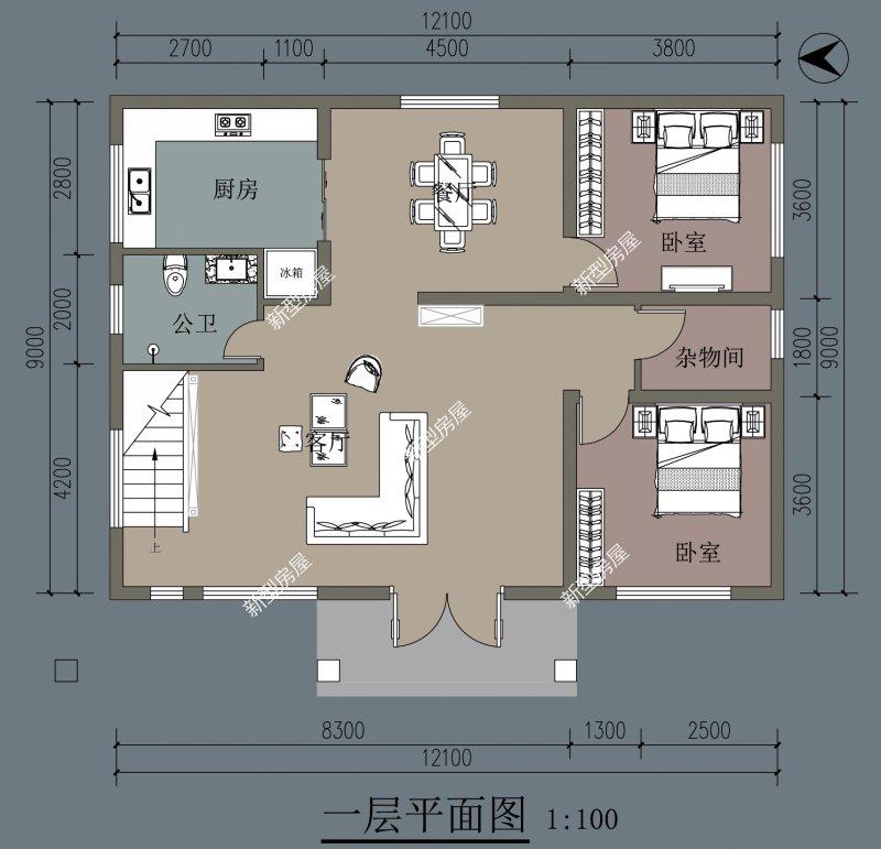 建一棟進深九米寬十三米的二層自建房,如何設計?