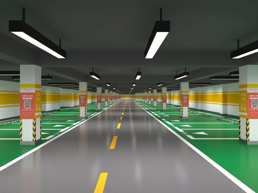 地下停车场规划设计之3d效果图