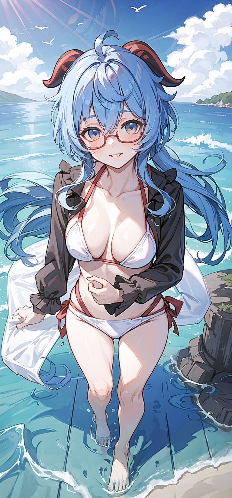 甘雨泳装精美壁纸,来自ai绘图的魔法!017