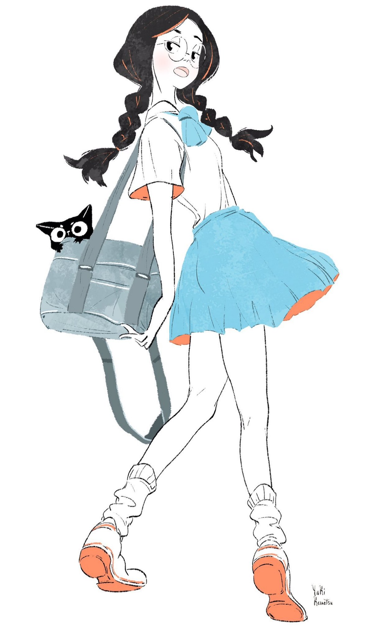 清新治愈的手绘插画,每一天都要做元气满满的美少女