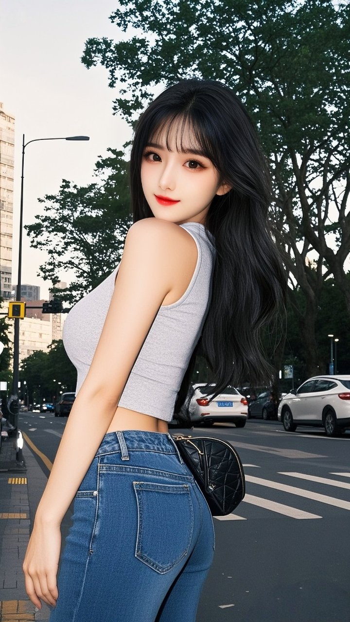 牛仔裤美女来啦