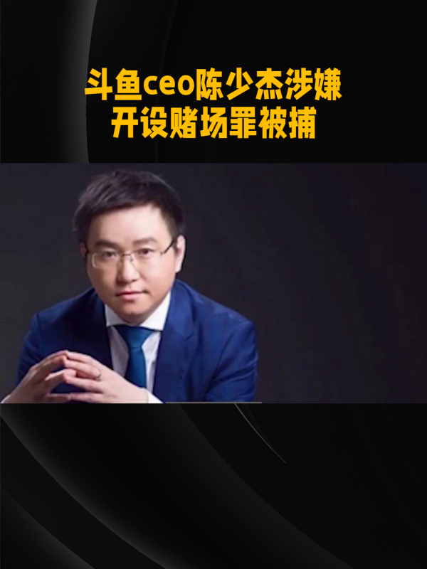 斗鱼ceo陈少杰涉嫌开设赌场罪被捕