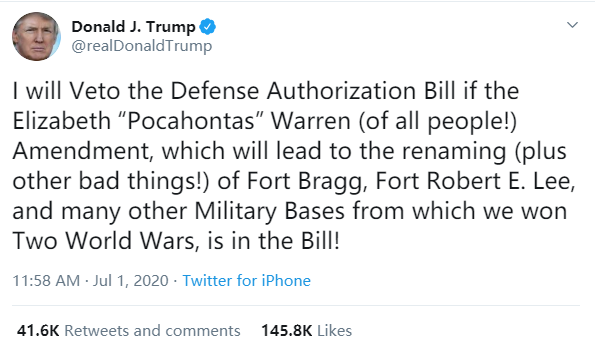 推荐一向爱护美军的特朗普怎么了？称若敢这么做，7400亿军费别想拿了！