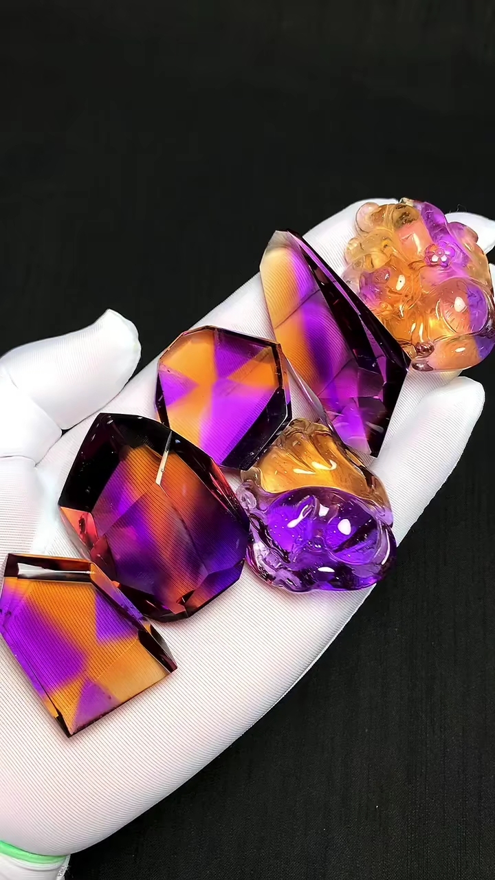 天然紫黄晶吊坠,美