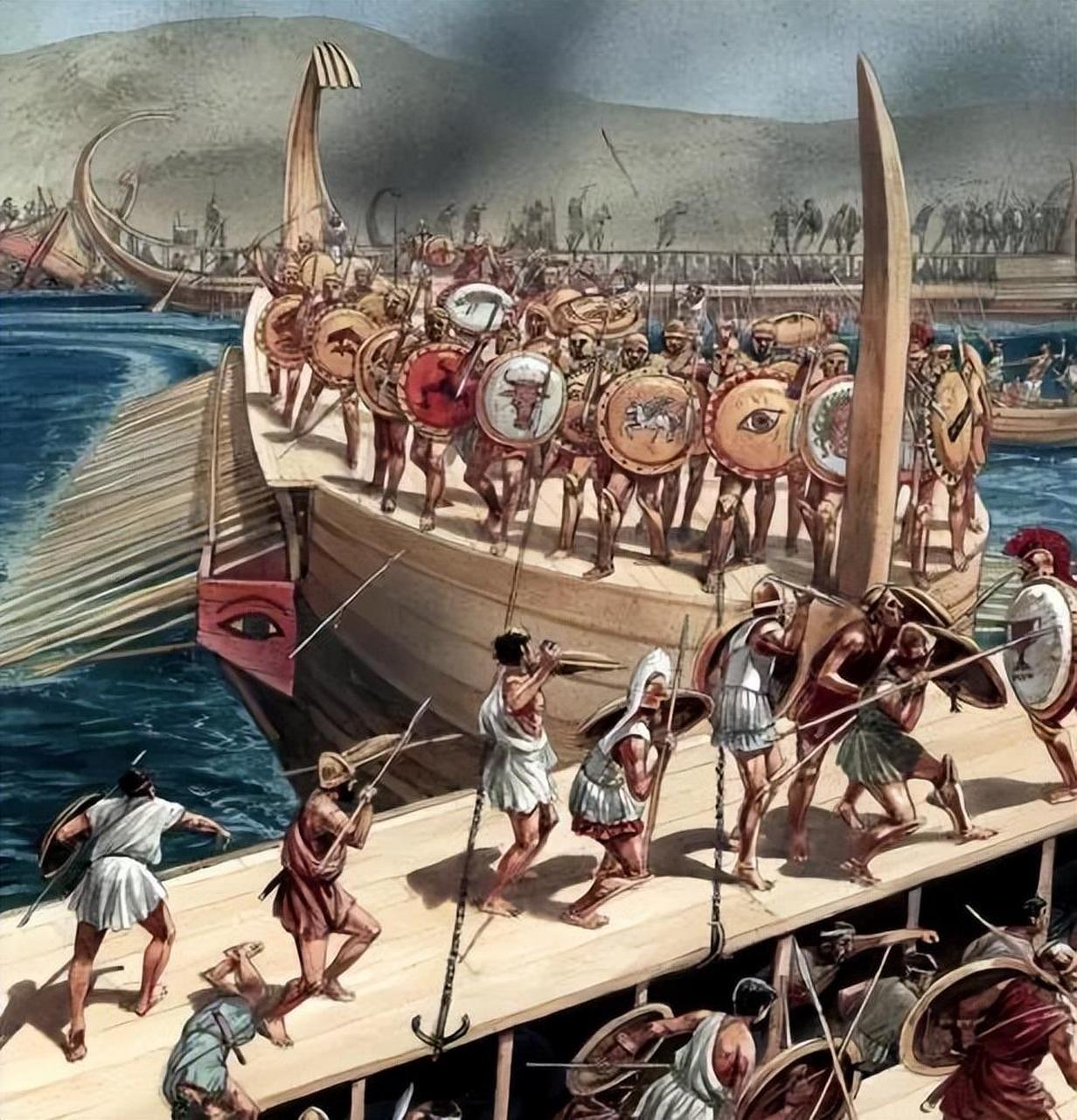 公元前407年五月末的某一天,阿尔喀比亚德在他离开八年之后带着他收集