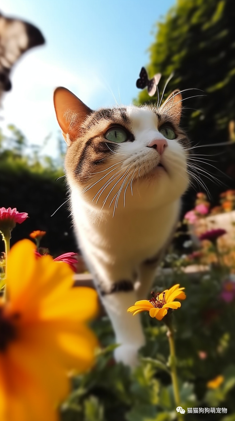 九张猫咪追蝴蝶的美丽瞬间,治愈你的心灵