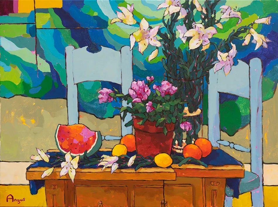 色彩明快鲜艳的后印象派画家安格斯·威尔逊油画作品︱艺术名画