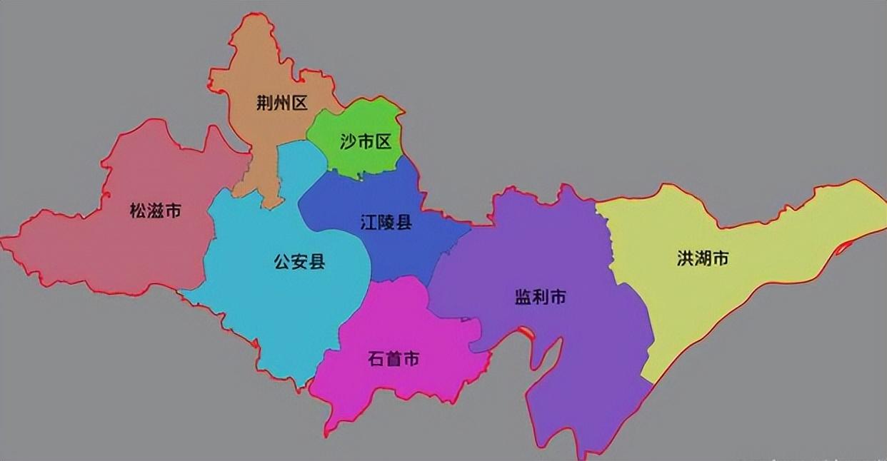 荆州市各县地图图片