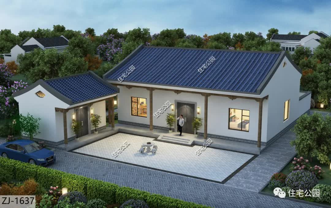 农村盖房,有个副房就是实用,18×22米一层养老户型推荐