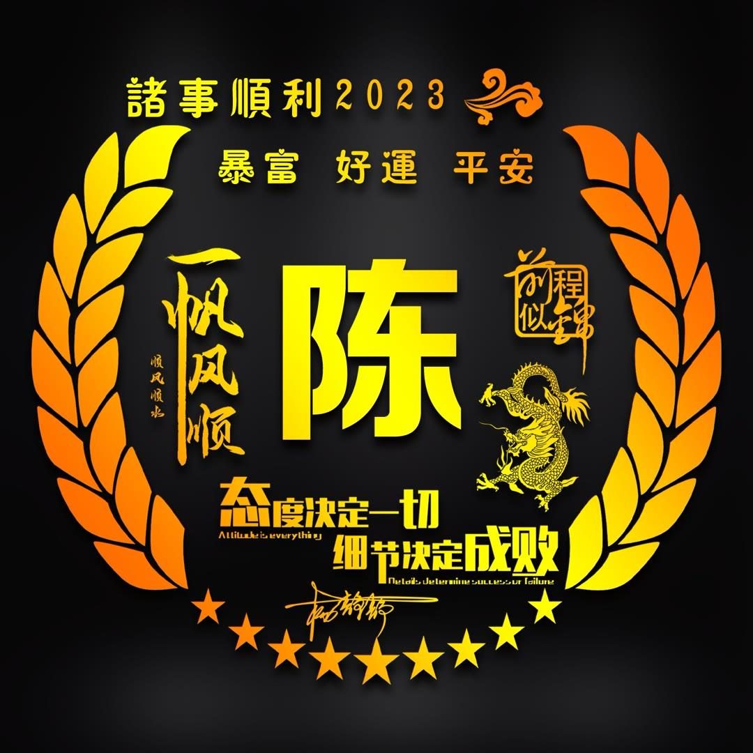 你的微信头像该换了,风生水起3d个性连笔个性签名头像,请查收