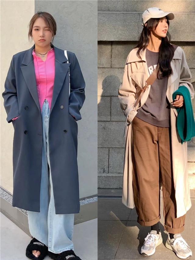 "长风衣 裤子"=今秋王炸组合!时髦洋气显腿长,尤其适合小个子