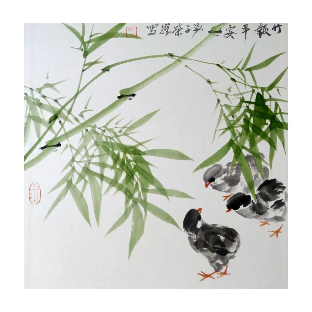 朱荣耀《壬寅新春,竹报平安》系列小品