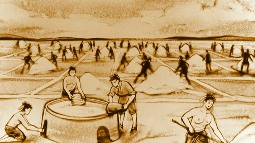 沙画大师演绎范仲淹与东台盐文化