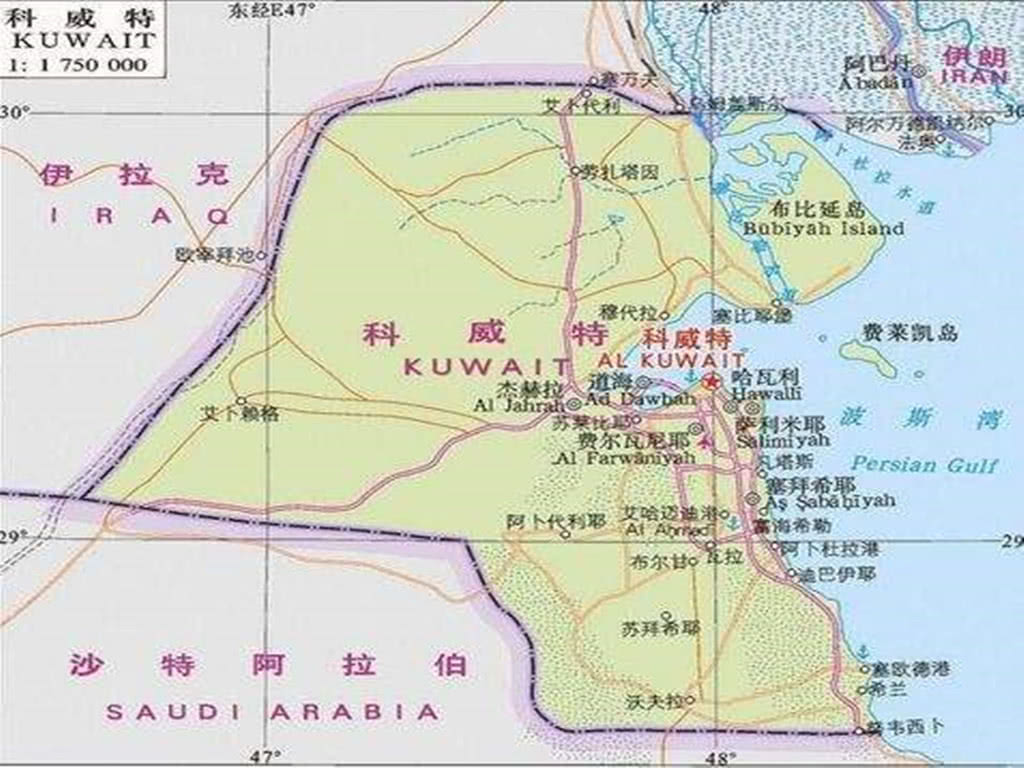 科威特的地理位置地图图片