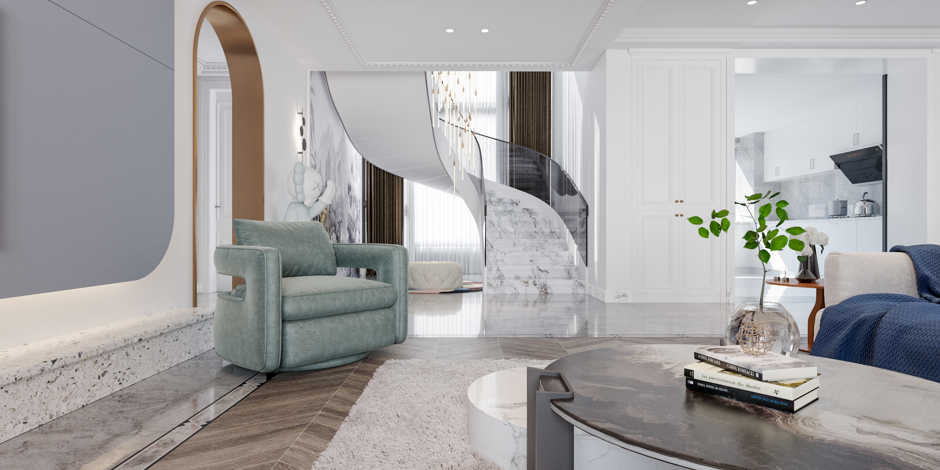 中航城300平米法式轻奢风格复式楼装修案例