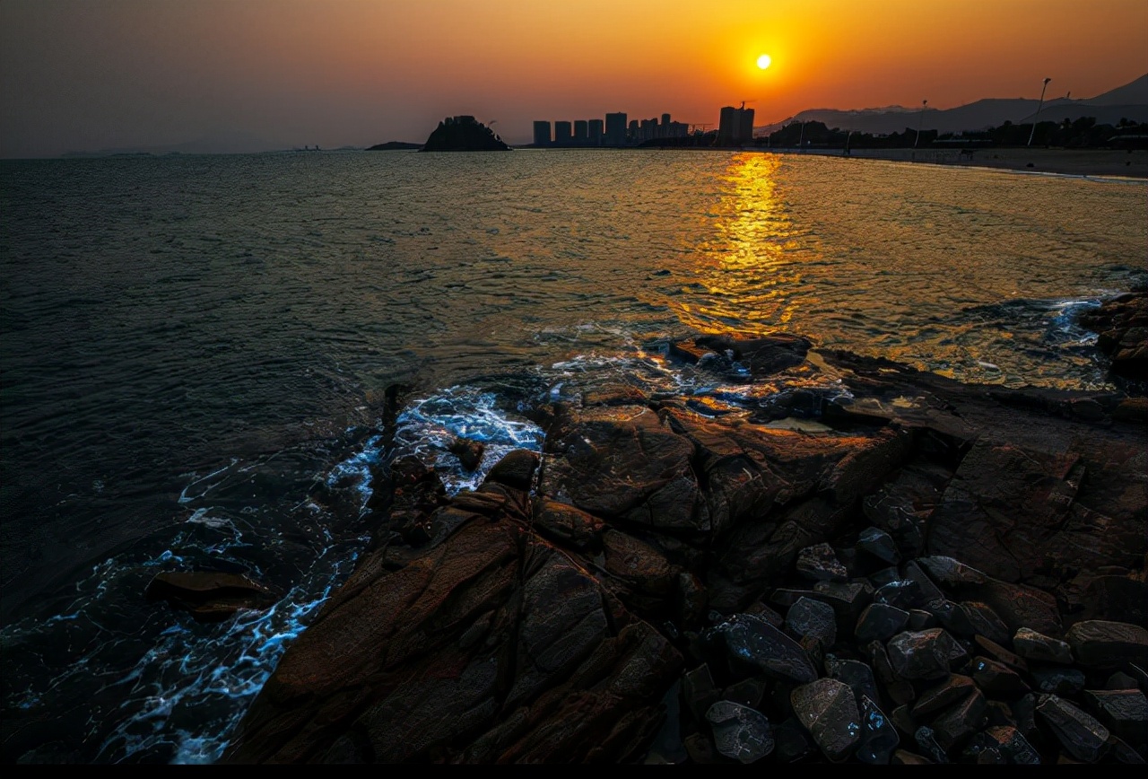 大海与夕阳,好美!